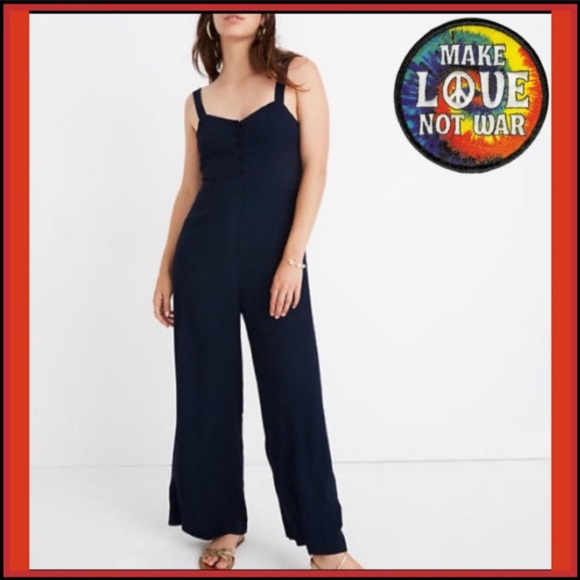 MADEWELL WIDE-LEG JUMPSUIT NAVY Sz 2 - Picture 9 of 10